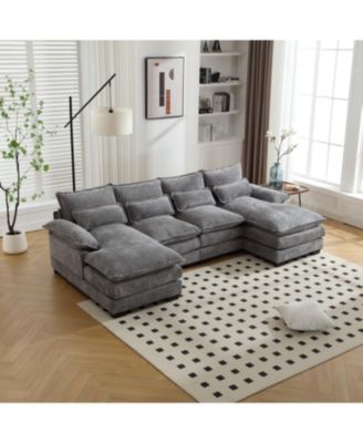 Chenille U-Shaped Sofa (Oversized, 4-Seater)