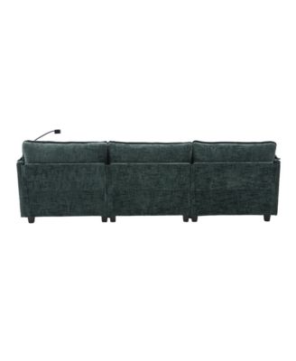 Streamdale Oversized Sectional Sofa Cloud Couch w/ Ottoman, USB & Phone Holder