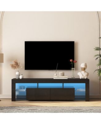 Streamdale LED TV Stand for 65" TVs, Modern Console, Black