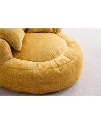 Chenille Bean Bag Chair with Filling - Indoor/Outdoor (Yellow)