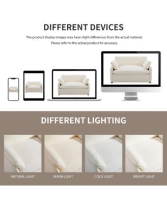 Streamdale Oversized Chenille Sofa Chair - Wide Deep Seat, Modern Armchair