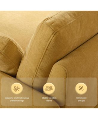 Oversized Chenille Sofa Chair - Wide Deep Seat, Modern Armchair