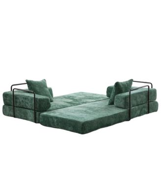 Convertible Floor Sofa Bed with Pillow & Armrest