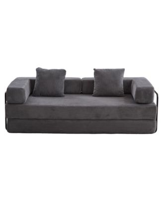  Corduroy Floor Sofa Bed - Dark Grey