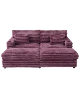 Oversized Chaise Lounge Sofa Bed with USB & Cup Holders