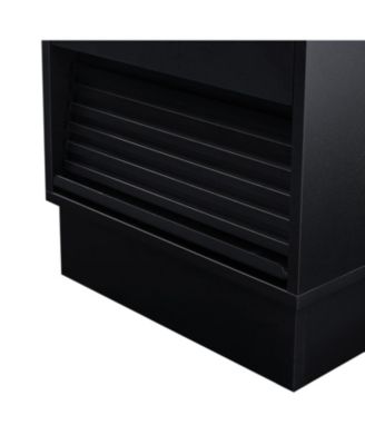 Streamdale Mid Century Nightstand with Charging & LED, 2 Drawers, Bedside/End Table, Black