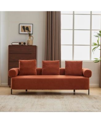 Streamdale 78" Modern Beige Sofa Couch with 3 Pillows