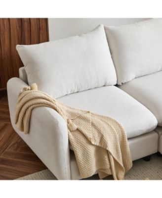 99" 4-Piece L-Shaped Modular Sectional Sofa with Ottoman