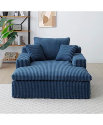 Chaise Lounge Sofa Bed, Oversized Plush Faux Fur Couch