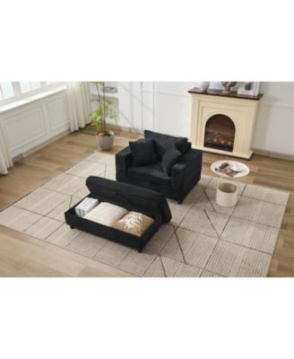 Chaise Lounge Chair with Ottoman & Pillows