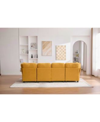 Modular Sectional Sofa- Convertible 6-Seat Couch with Chaise & Ottoman