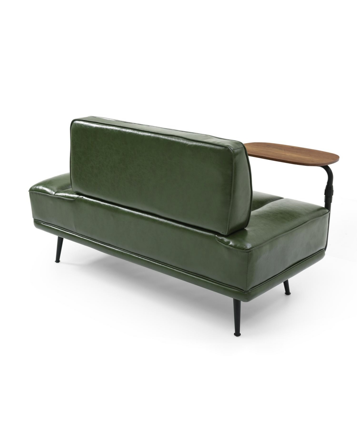 Streamdale Furniture 55" Green Faux Leather Bed Bench with Swivel Tray & Metal Legs
