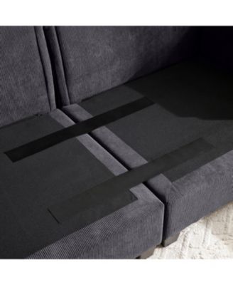  Oversized L-Shaped Sectional Sofa with Drop Down Table & Storage Ottoman