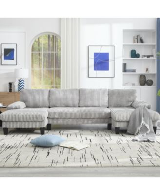 U-Shaped Sofa with Double Chaise, Oversized 4-Seat Couch