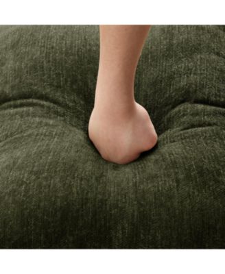 Green Chenille Sleeper Sofa with Ottomans