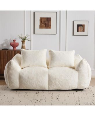 Giant Bean Bag Couch, Ultra Soft Fluffy Loveseat Sofa