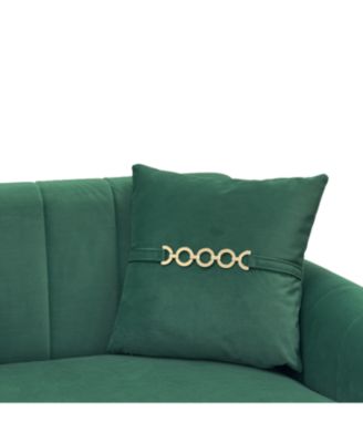 Modern Plush 3-Seater Sofa with Pillows & Metal Legs