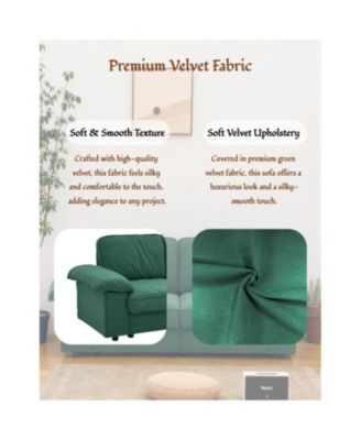 Green Velvet 79" Storage Loveseat - Modern Small Space Sofa