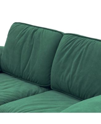 Green Velvet 79" Storage Loveseat - Modern Small Space Sofa