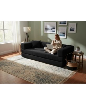 Modular sofa convertible pudding block sofa bed with armrests