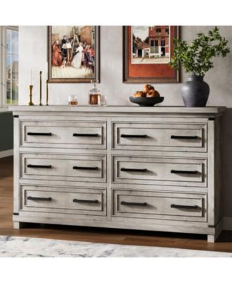 Modern 6-Drawer Bedroom TV Cabinet, Wide Storage Dresser for Clothes Organization in Living Room, Dining Room, or Hallway
