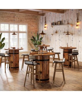 Round Bar Table, 39.4-Inch Bar Height, Bistro Pub Table for Kitchen, Living Room, Small Space