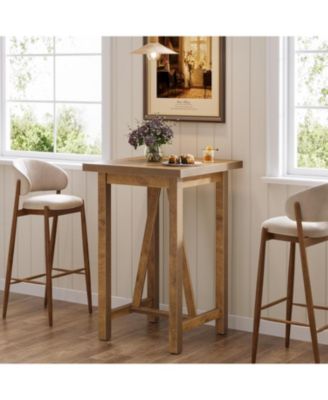 Bar Table, 39.4" Tall Counter Height Pub Table for Cocktail Coffee Bistro, Farmhouse Square High Top Desk