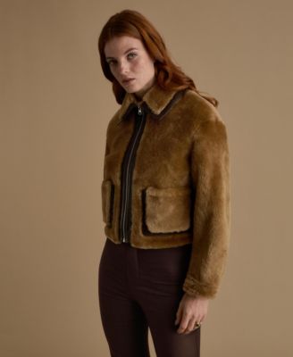 Women's Cropped Shearling Jacket