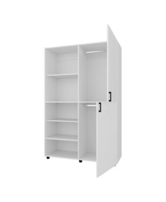Ollie 2-Door Wardrobe with Open Storage,White