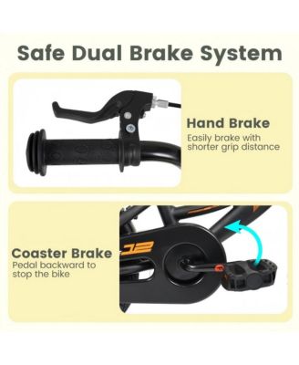 Kids Adjustable Training Bicycle with Dual Brakes and All Terrain Tires