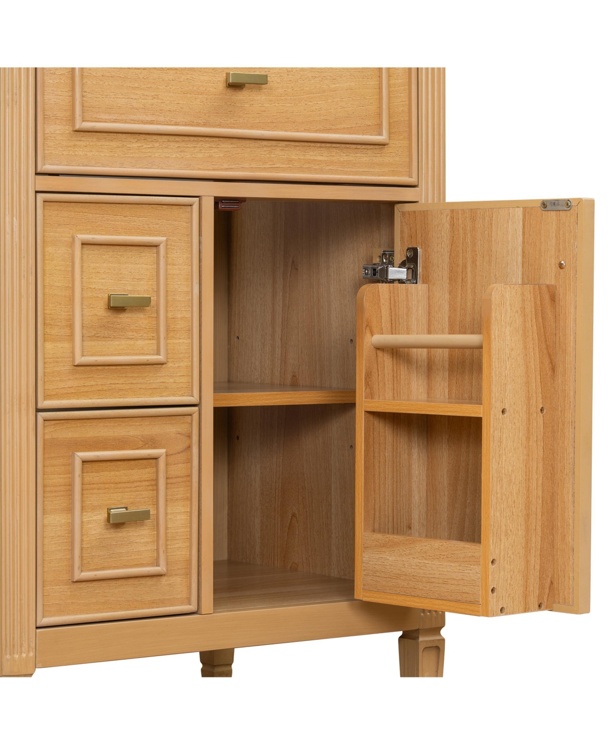 Clihome 24" Bathroom Vanity with Sink, Bathroom Vanity Cabinet with One Flip Drawer and Two Drawers, Adjustable Shelf, Solid Wood and Mdf