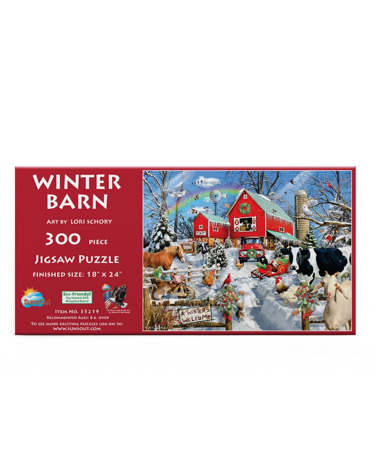 SunsOut Winter Barn piece Jigsaw Puzzle for Adults Christmas
