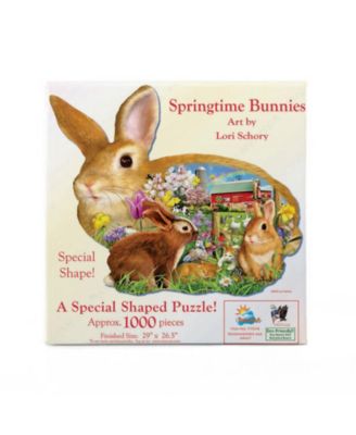 Springtime Bunnies 1000 piece Jigsaw Puzzle for Adults Special Shape Easter