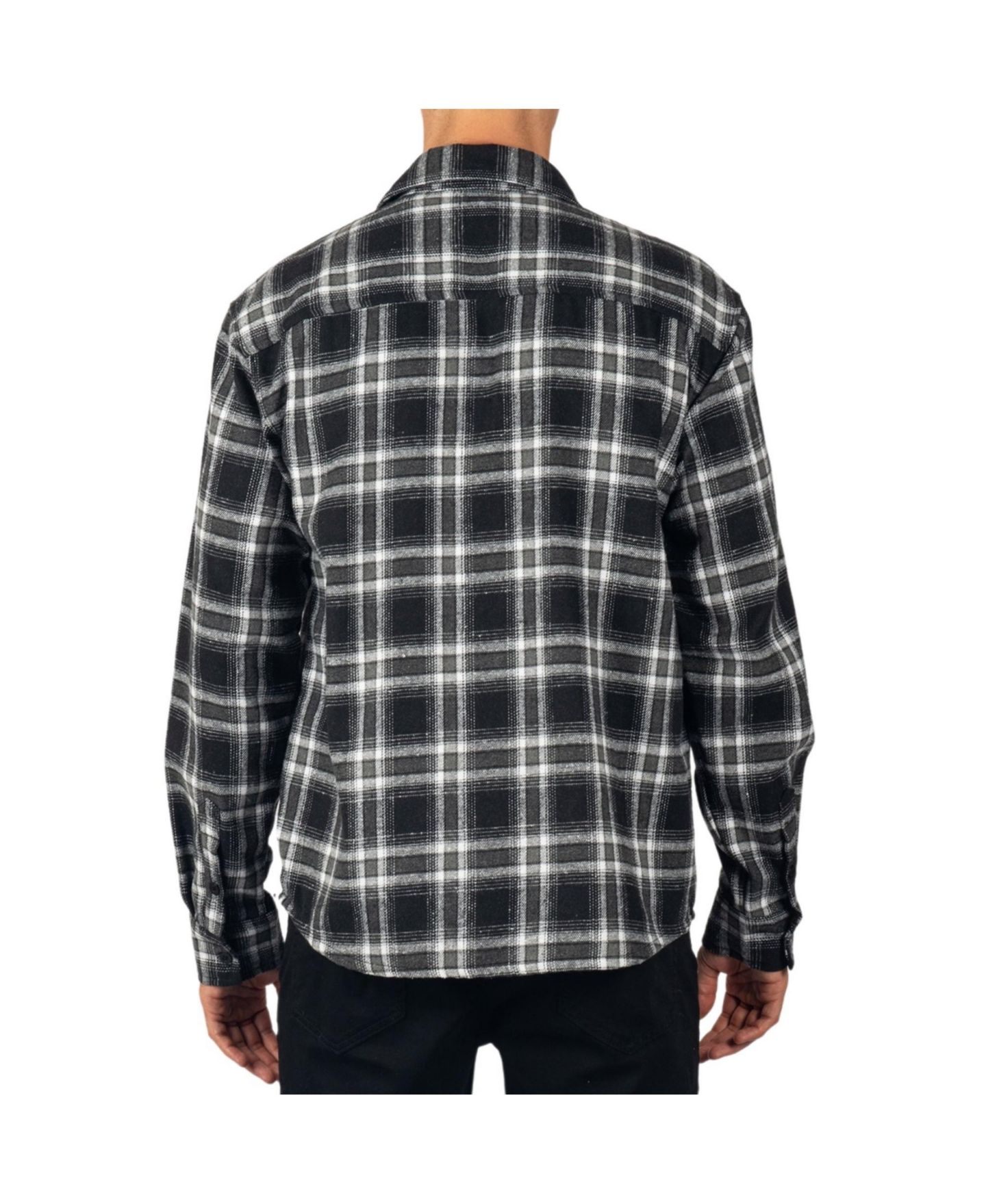 Мужская куртка Alpine Swiss Men Plaid Flannel Shirt Jacket Button Down Long Sleeve Cotton Blend Shirts, цвет: Чёрный серый — фото 6