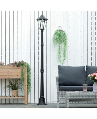 77" Outdoor Solar Light Post, Motion Activated Lamp,