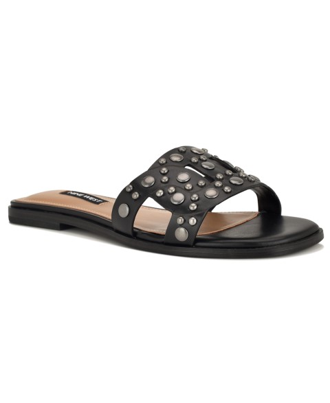 Женские Nine West Women's Gomaz Embellished Flat Slip-On Sandals