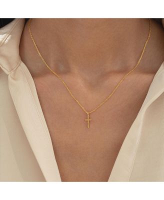 14k Gold Plated Marielle Mini Cross Necklace Holiday Gift Idea.