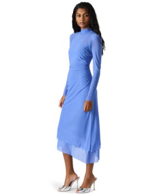 Women's Blare Mesh Asymmetrical-Hem Midi Dress