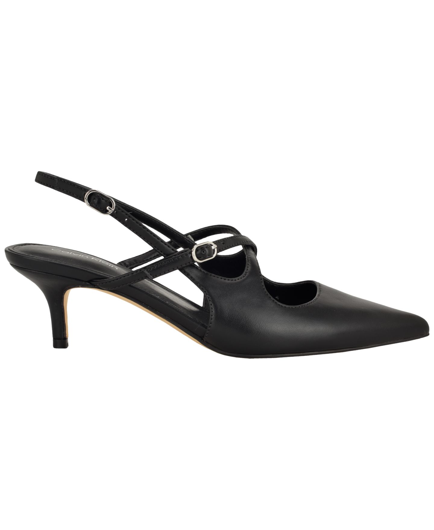 Женские туфли Calvin Klein Vierra Strappy Slingback Kitten Heel Pumps, цвет: Чёрный — фото 2
