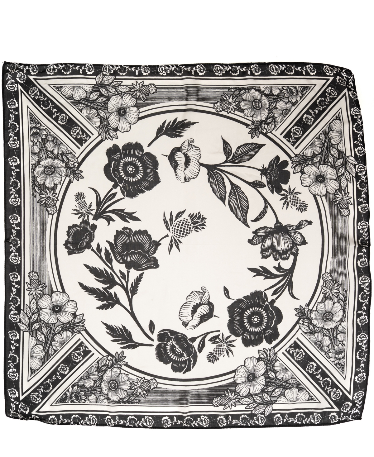 Vince Camuto Woodcut Floral Square Scarf