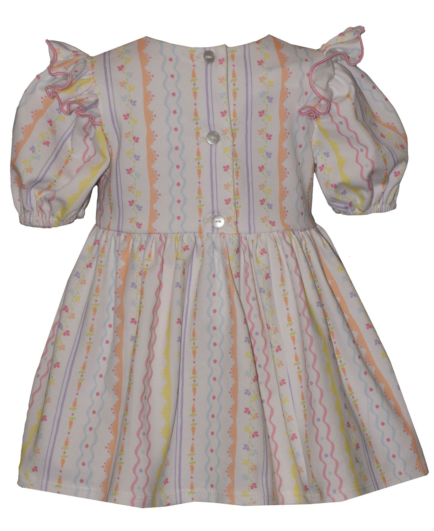 Платье Bonnie Baby Carrot Pocket Easter Dress and Bloomers для девочек-малышей, цвет: Молочный белый / Розовый — фото 3
