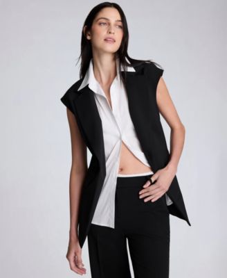 Women's Notch Collar One-Button Vest