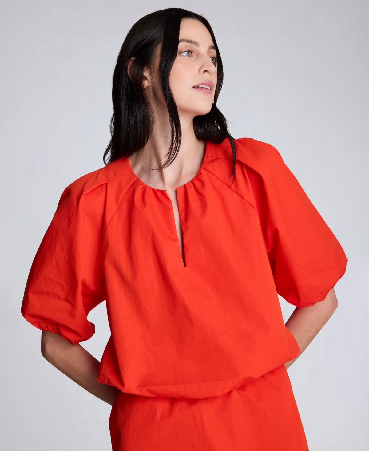 Kenneth Cole Women's Elastic Hem Pull-On Cropped Blouse