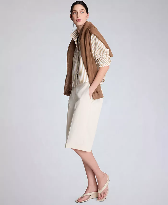 Women's Button-Front Cropped Shirt - thumbnail 6