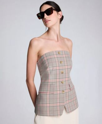 Women's Strapless Button-Front Shirt Vest