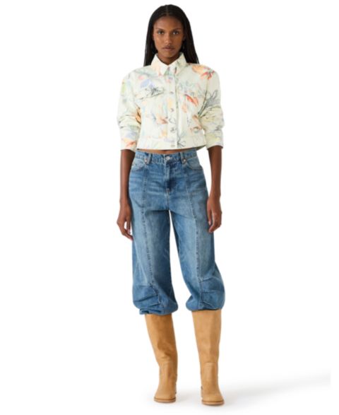 Женские куртки Steve Madden Raleigh Printed Collared Trucker Jacket