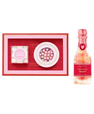 Valentine's Day Pink Champagne Caviar Candy Gift Set, 2-Pc.