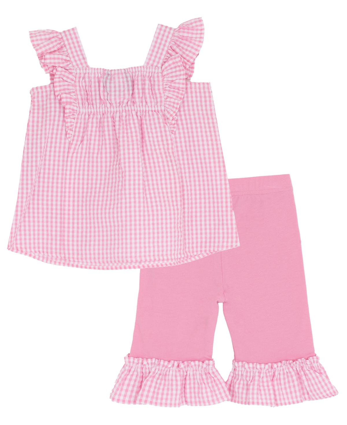 Rare Editions Baby Girls' Embroidered Daisy Sleeveless Top and Capri Pants, 2-Piece Set