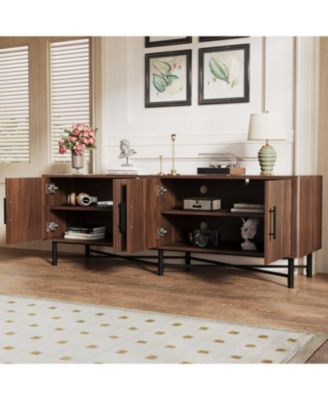 Streamdale Chestnut 4-Door TV Cabinet - Storage & Adjustable Shelves