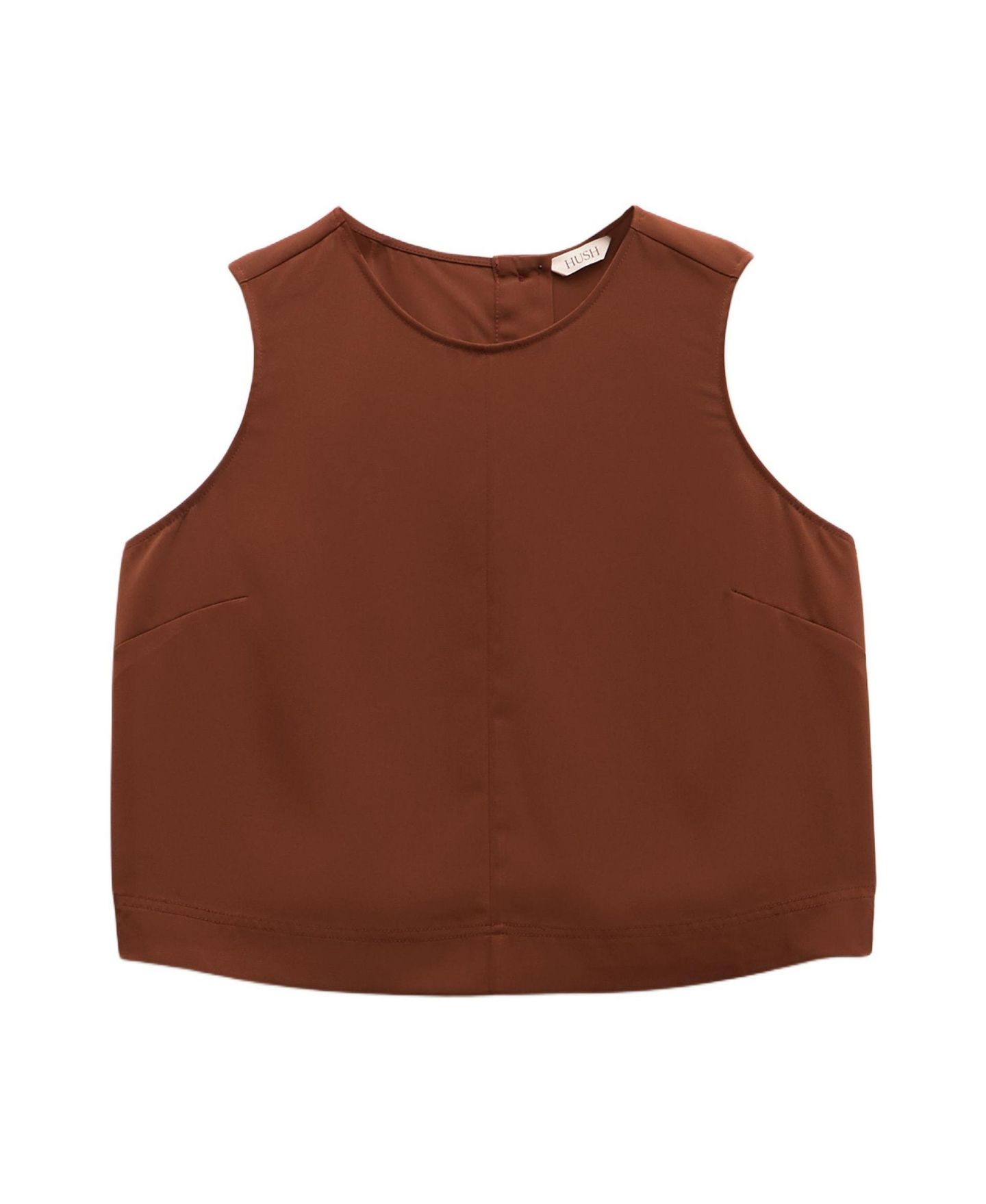 Женский топ Hush Vera Satin Shell, цвет: Карамельный коричневый — фото 2